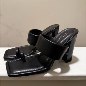 Summi London Black Block Heel Sandals